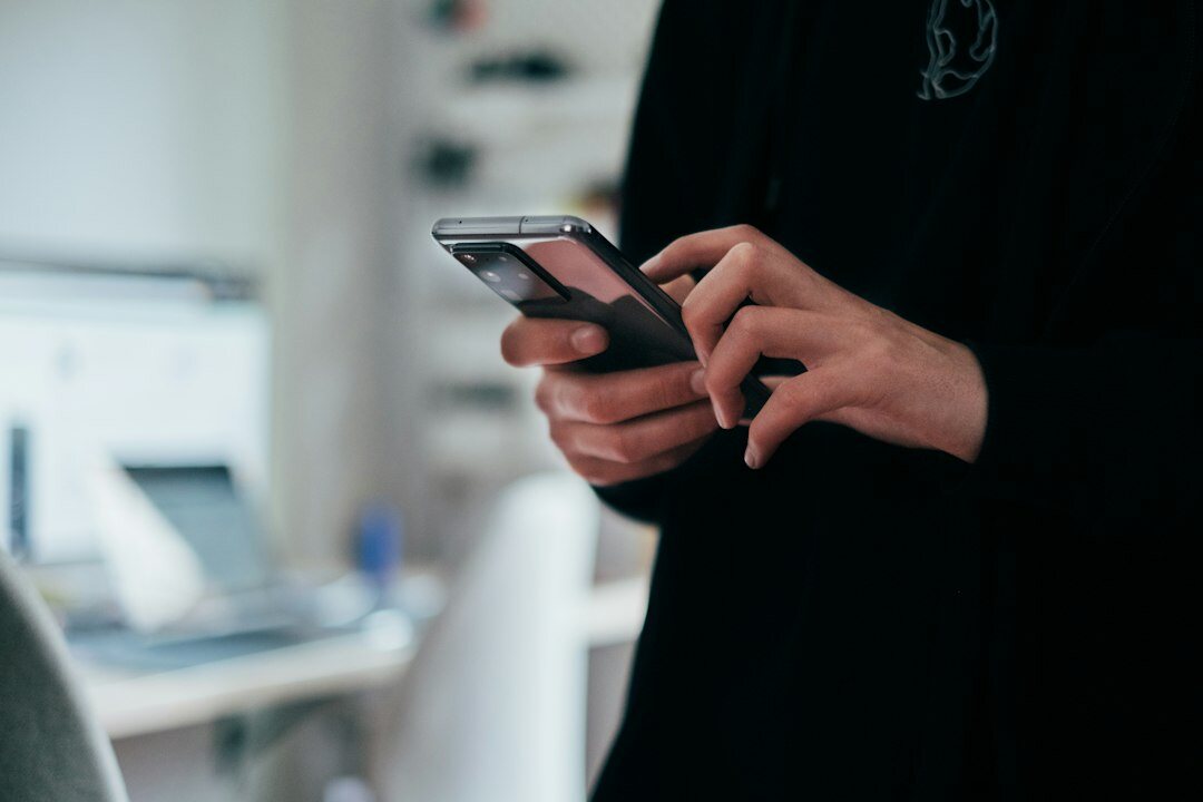 person scrolling phone