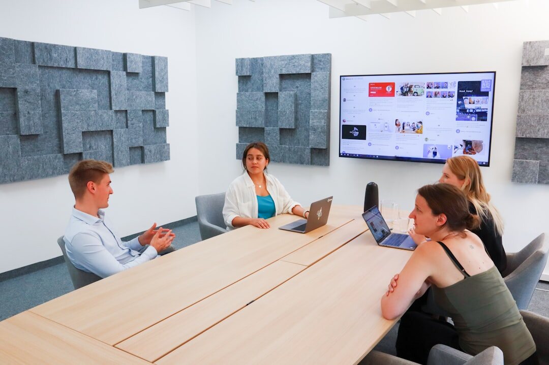 group discussion in meeting room