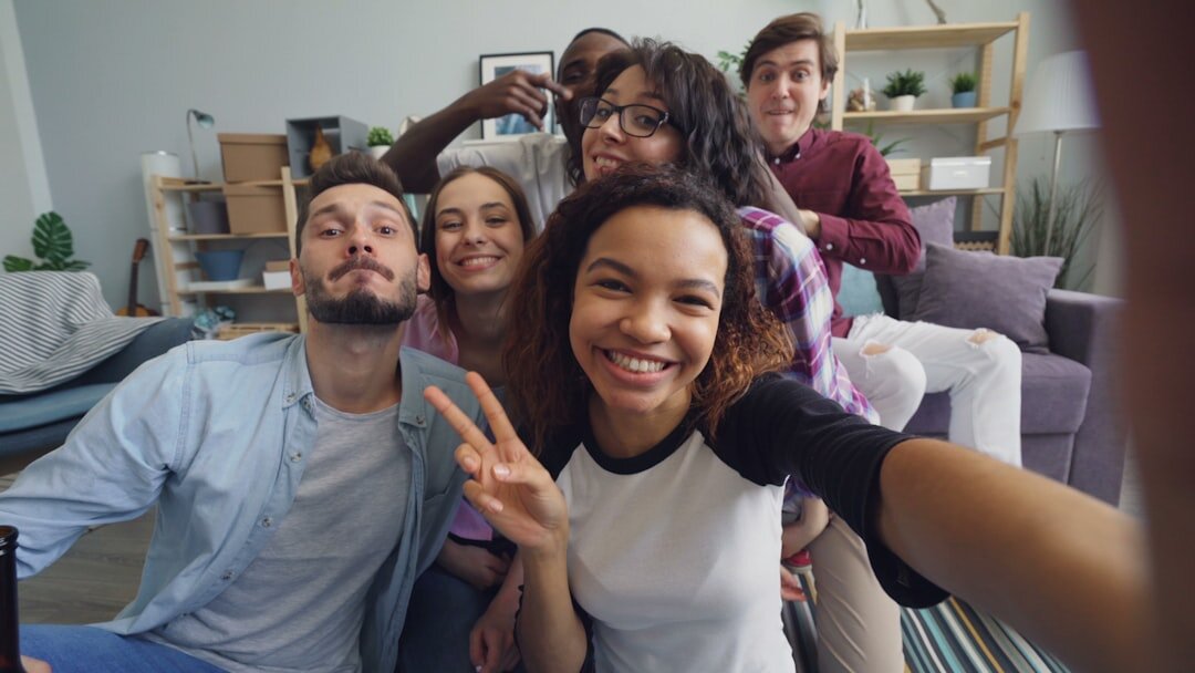 group of friends video calling